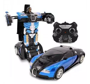 Машинка радиоуправляемая трансформер Robot Car Bugatti Size12 СИНЯЯ ;Робот-трансформер на радиоуправлении 1:12