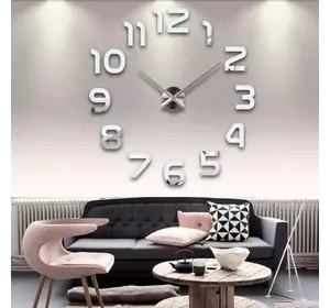 Настенные 3D часы 120 см серые ZH002