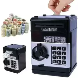 Электронный сейф копилка Number Banc “Банкомат” детский подарок с кодовым замком Черный