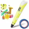 3d ручка для детского творчества 3Dpen С Lcd Экраном Полный Набор Пластик И Трафареты Жёлтый