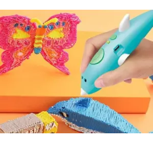 Детская 3D Ручка аккумуляторная Дельфин K9903 + Пластик 8 цветов