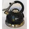 Чайник металлический со свистком для газовой плиты HIGHER KITCHEN (ZP-021) , 3,5 л., Черный