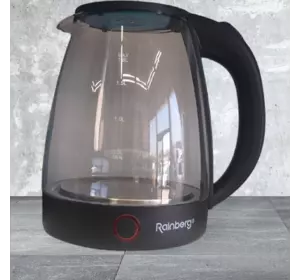 Прозрачный стеклянный чайник Rainberg RB-2240 Дисковый электрический чайник 2200W