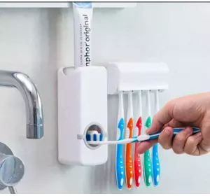 Дозатор автоматический зубной пасты Toothpaste Dispenser с держателем зубных щеток Toothbrush holder