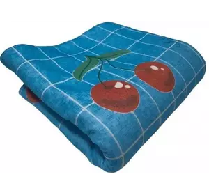 Электрическая простынь одеяло Electric Blanket 5734 150х120см вишни на голубом фоне