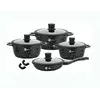 Набор кастрюль с антипригарным гранитным покрытием Higher Kitchen и крышками (10 предметов) НК 324 Черный