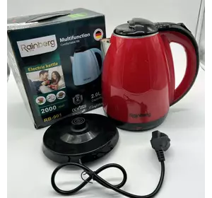 Электрический чайник Rainberg RB-901 2л. Красный, Зеленый, Голубой, Белый
