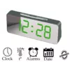 Большие настольные часы будильник VST-763Y Зелёные Цифры (зеркальный диспелей 7,8")
