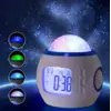 Музыкальный ночник-проектор звездное небо 1038 с часами и будильником