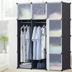Пластиковый складной шкаф Storage Cube Cabinet «МР 312-62» Черный (110х37х146см)