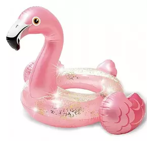 Надувной круг для плавания "Розовый Фламинго с блестками" Intex 56251 (71*89 см., от 9 лет, до 60 кг.)